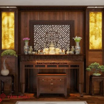 Bàn thờ đứng gỗ Sồi mẫu BT-1032