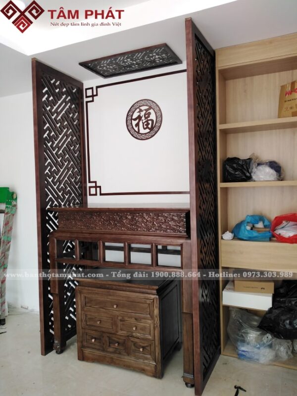 Bàn thờ thiết kế với nhiều kích thước, phù hợp nhiều không gian