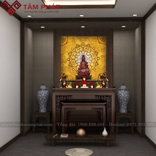 Bàn thờ gia tiên kết hợp thờ phật
