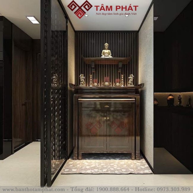Mẫu bàn thờ hiện đại kết hợp thờ phật và gia tiên