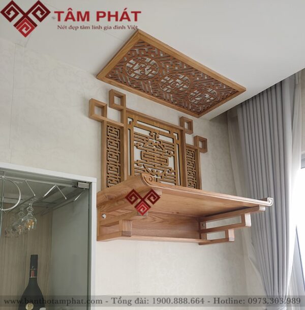 Bàn thờ treo mẫu TT2072 màu sáng sồi