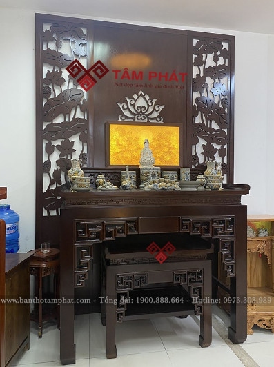 Bàn thờ Phật và thờ gia tiên 2 cấp