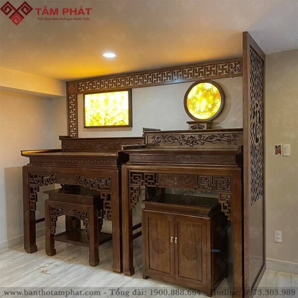 Bàn thờ làm bằng gỗ tự nhiên cho độ sắc nét cao