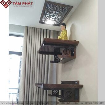 Mẫu bàn thờ treo tường 2 tầng