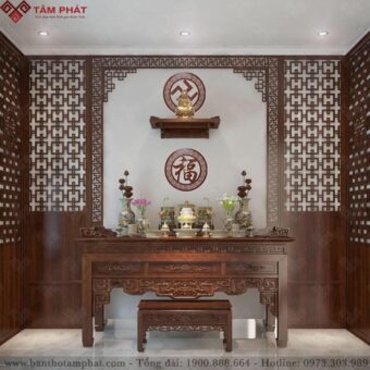 Bàn thờ Phật và gia tiên mẫu BT-1125