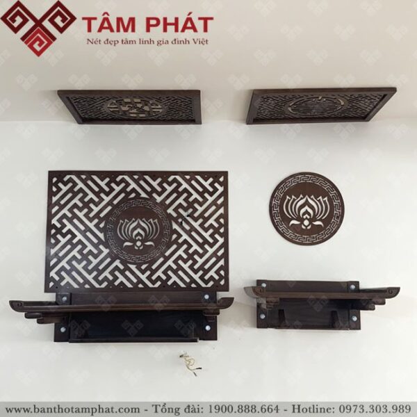 bàn thờ treo kết hợp với nhiều kiểu trang trí đa dạng