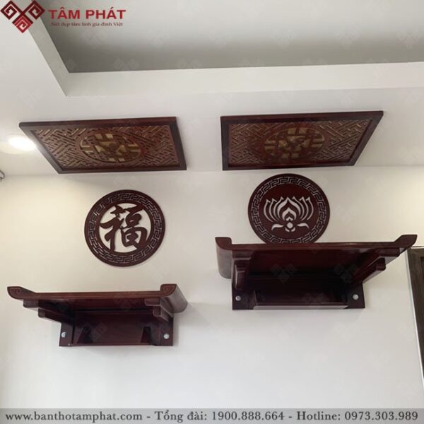 Bàn thờ Phật và gia tiên làm bằng gỗ Sồi mẫu TT2095