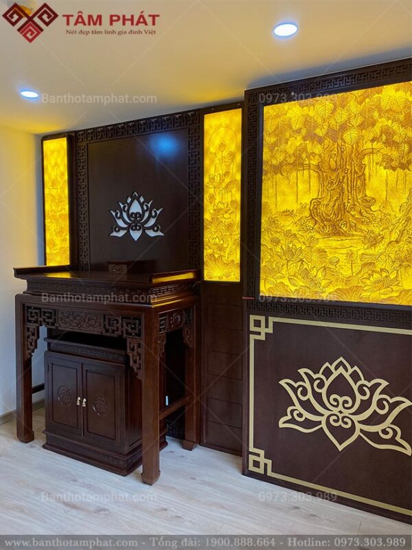 Phòng thờ sử dụng tranh trúc chỉ chất lượng cao