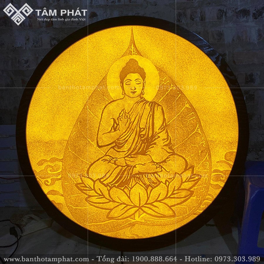Tranh Phật trúc chỉ tròn