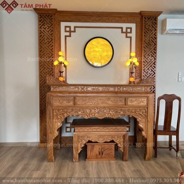 Mẫu bàn thờ gỗ Hương cao cấp BT-1193