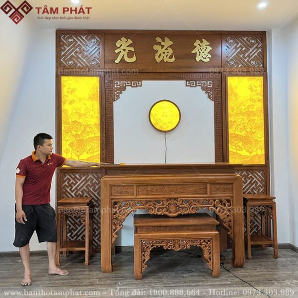 Phòng thờ gia tiên gỗ Hương cao cấp BT-1237
