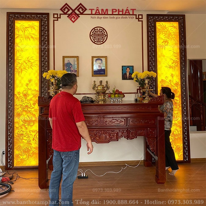 Tranh trúc chỉ phòng thờ kích thước lớn TC6691