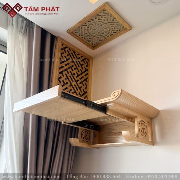 Ngăn kéo bàn thờ thờ treo có ray dễ dàng sử dụng