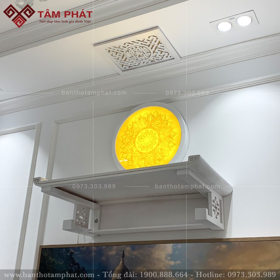 Bàn thờ treo màu trắng TT2076