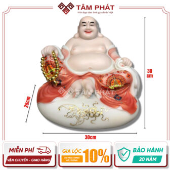 Tượng Phật Di Lặc Đá Màu Đỏ DL-7933