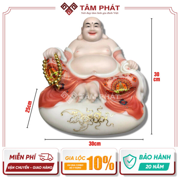 Tượng Phật Di Lặc Đá Màu Đỏ DL-7933