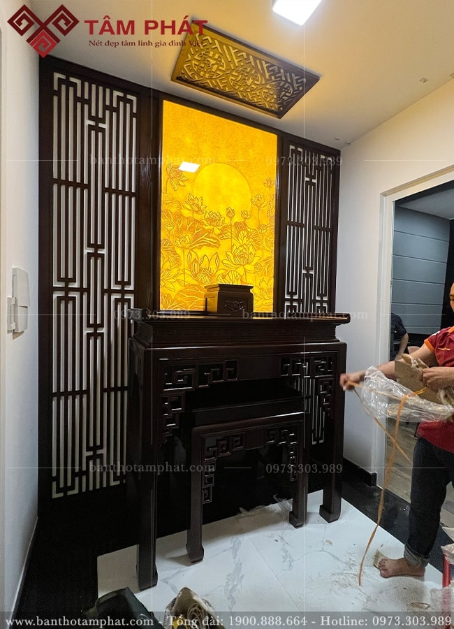 Mẫu tranh trúc chỉ 2 bên bàn thờ