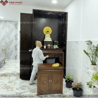 Thiết kế bàn thờ tại phòng khách mẫu BT-1196
