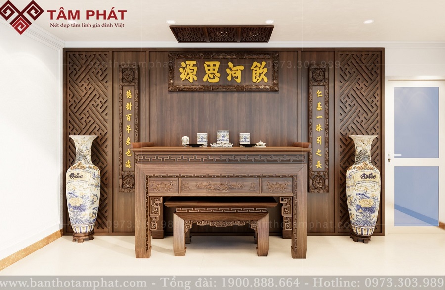 Thiết kế phòng thờ gia tiên đẹp BT-1501