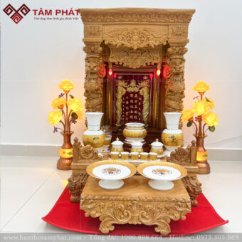 Bàn thờ Ông Địa gỗ Gõ BTT-3356