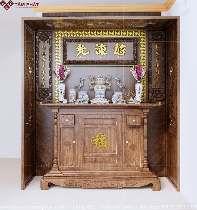 Tủ thờ dùng để bày lễ vật thờ cúng và để đồ thờ tiện lợi