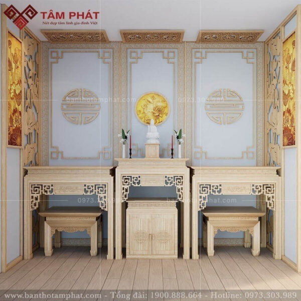 Thiết kế khác của phòng thờ 3 bàn BT-1254.
