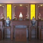 Phòng thờ BT-1254 đẹp thờ Phật và Gia tiên hài hòa.