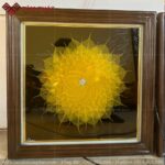 Tranh xương lá bồ đề TX-002 màu vàng linh thiêng.