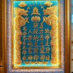 Bài vị màu xanh độc đáo hợp mệnh gia chủ.