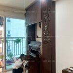Rèm che vải nhựa laze hoa sen đẹp, tăng thẩm mỹ cho không gian thờ.
