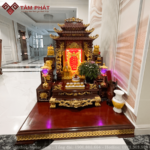Mẫu mái chùa 3 cấp màu nâu SP cao cấp