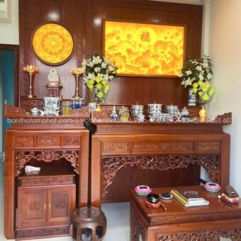 Mẫu phòng thờ Phật và Gia Tiên đẹp BT-1606