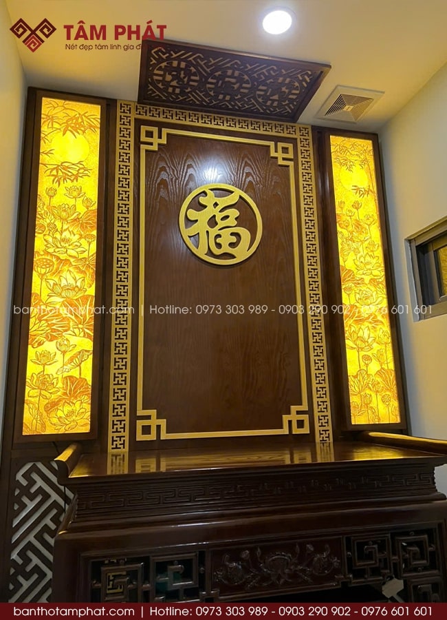 Tâm Phát thiết kế và thi công không gian thờ tự ấm cúng, linh thiêng.