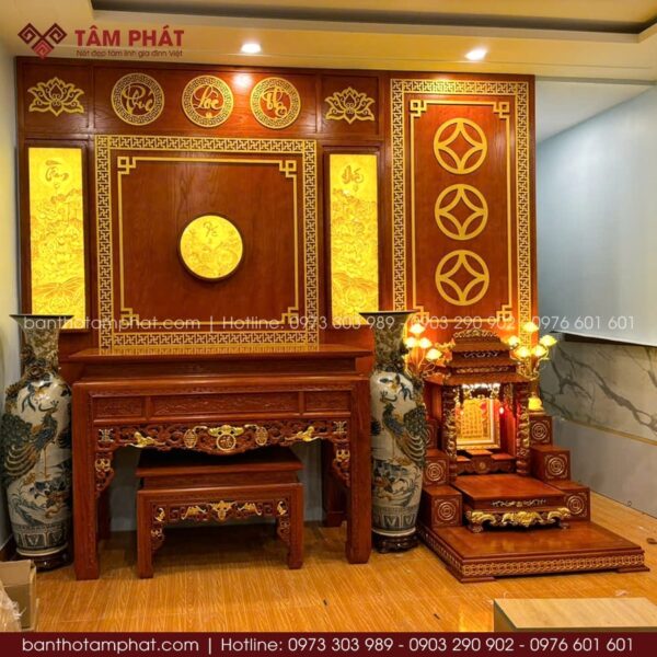 Phòng thờ Gia Tiên và Thần Tài đẳng cấp mẫu BT-1594