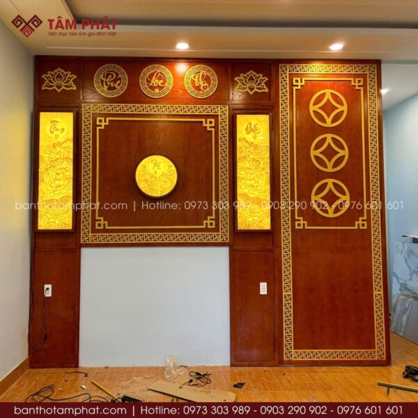 Vách ốp MDF trang trí tranh trúc chỉ truyền thống sang trọng.