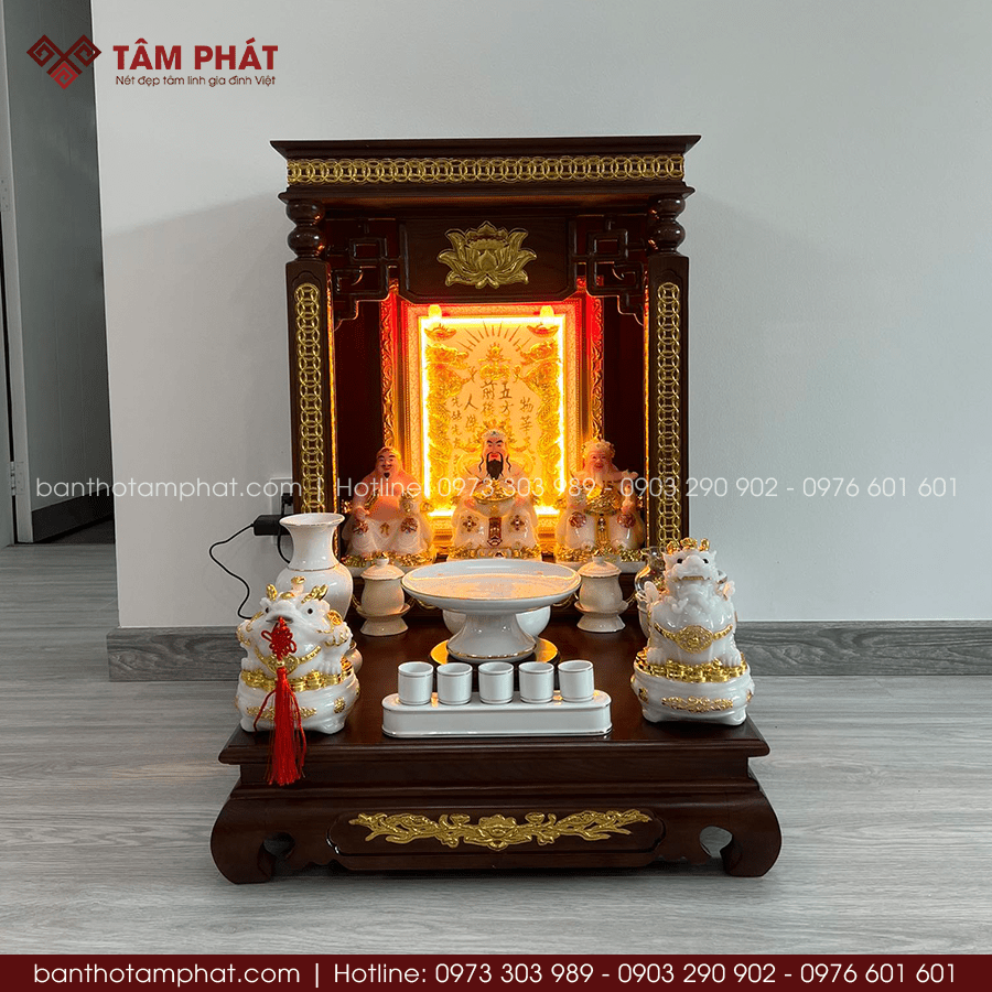 Mẫu bàn thờ Ông Địa sang trọng 2025 BTT-3385