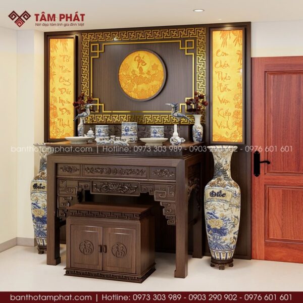 Combo tranh trúc chỉ tăng tính thẩm mỹ cho không gian thờ tự.