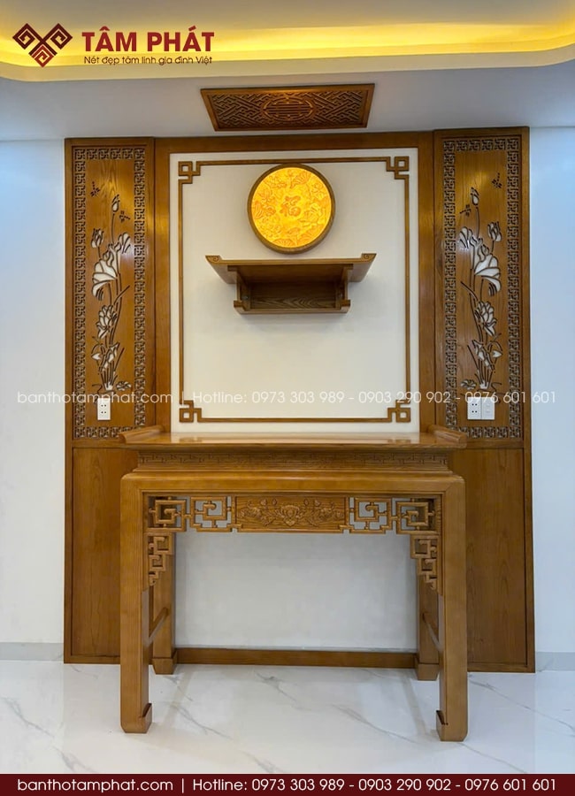 Phòng thờ nhà phố đơn giản mẫu BT-1640