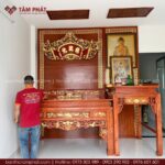 Sự kết hợp thờ tự Phật và Gia Tiên hài hòa, chuẩn phong thủy.