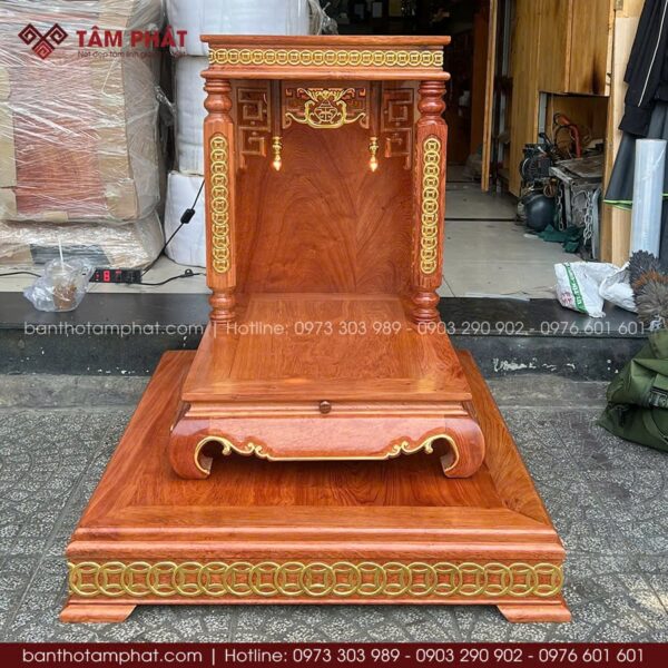 Bàn thờ Thần Tài cao cấp gỗ Hương BTT-3003