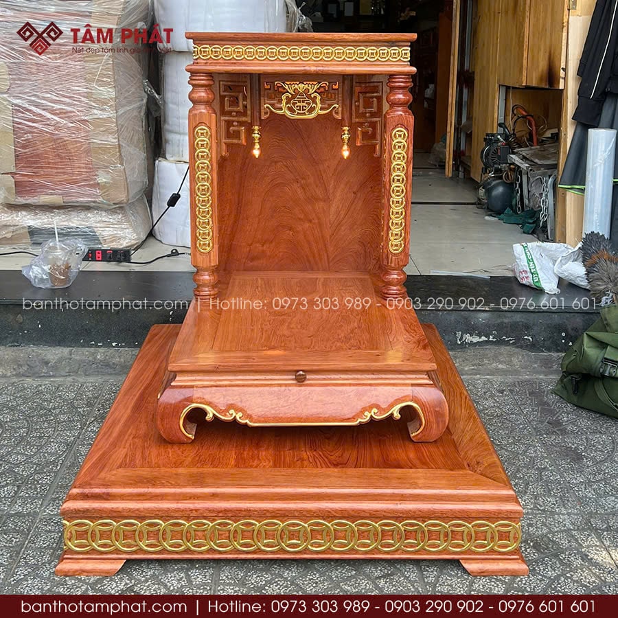 Bàn thờ Thần Tài cao cấp gỗ Hương BTT-3003