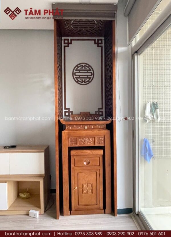 Phòng thờ chung cư nhỏ tại phòng khách mẫu BT-1667
