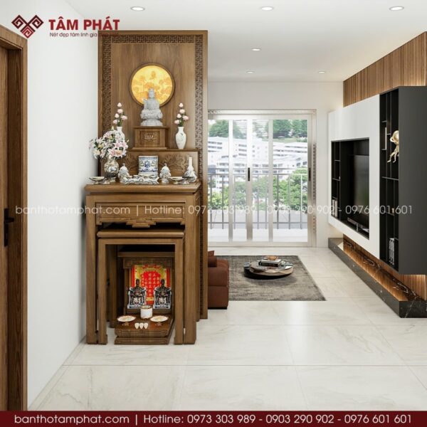 Bàn Thờ Phật Giá Bình Dân Mẫu Đơn Giản, Mẫu Hiện Đại