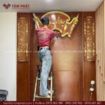 Tâm Phát thi công công trình phòng thờ gia tiên mới cho gia chủ.