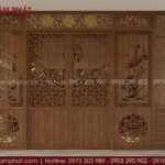 Cửa lùa CNC tạo sự riêng tư, tăng tính trang trọng cho không gian thờ.