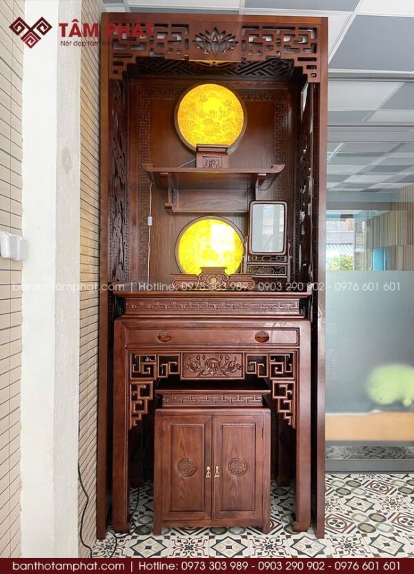 Phòng thờ đẹp bố trí thích hợp tại phòng làm việc mẫu BT-1754