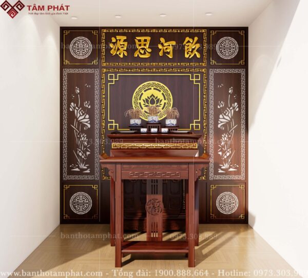 Tâm Phát nhận thiết kế thi công phòng thờ cùng các tứ tự khác nhau về tâm linh và cội nguồn.