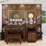Phòng thờ Phật và Gia Tiên sang trọng mẫu BT-1740