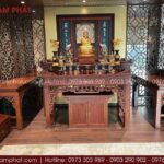 Hoàn thiện phòng thờ doanh nghiệp tài chính đẹp mẫu BT-1760
