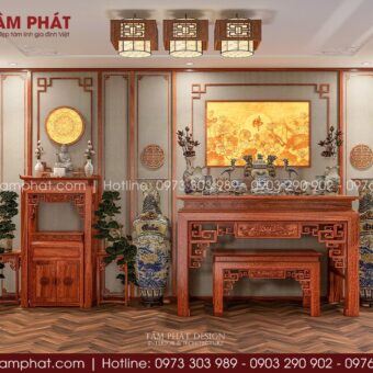 Phòng thờ đôi đơn giản mẫu BT-1786